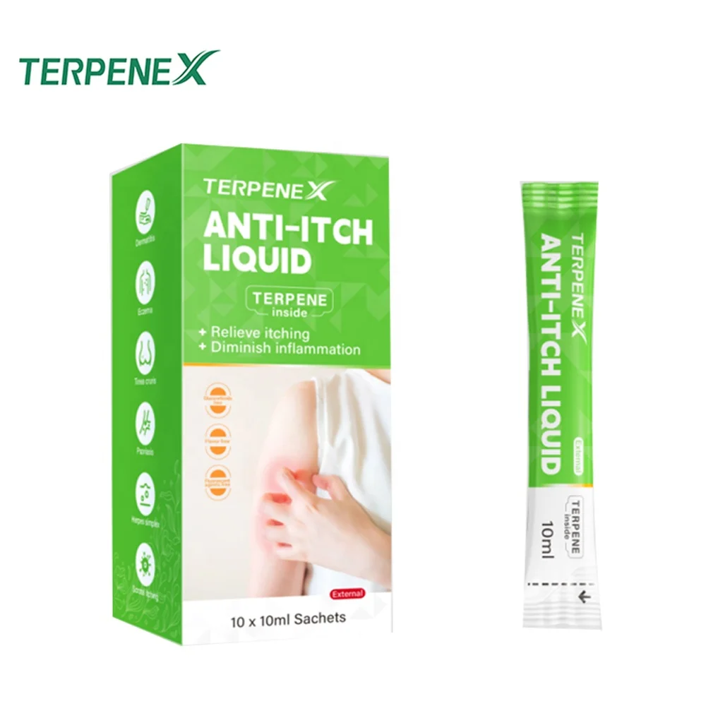 Hot Sales Relieve itching Liquid Herbal Terpenes Anti-Itch Relief Liquid Portable 10ml Stop itching Solution