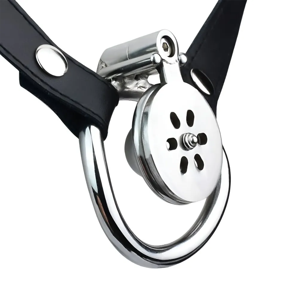 FRRK Solid Ball Negative Chastity Device,Micro Inverted Chastity Cage with Metal Ball,flat chastity cage,sissy chastity belt