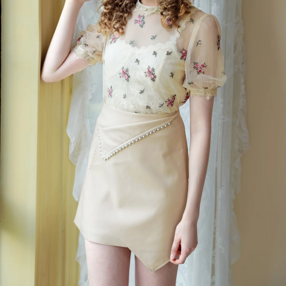 High End Designs Skirts Ladies Sweet Sexy Irregular Half Skirt Fashion Outdoor Wears Skirt And Top Set For Women