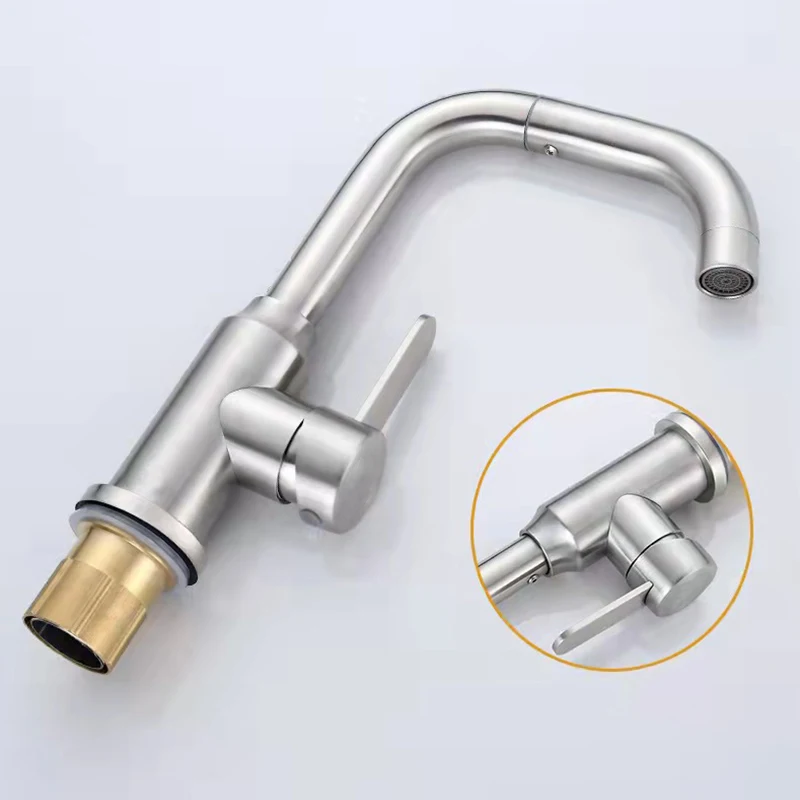 Manufacturer Wanxiang new 304 stainless steel wash hand basin bathroom basin tap hot cold tap