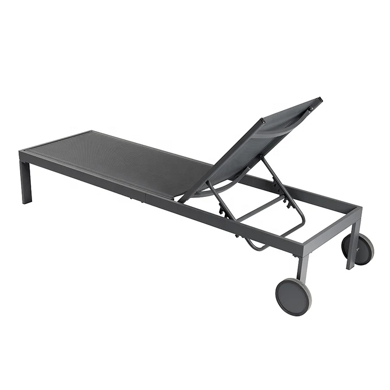 Best Exterior Aluminum Sunbed Furniture Outdoor Beach Poolside Sun Lounger Chaise Lounge Chair for Sale