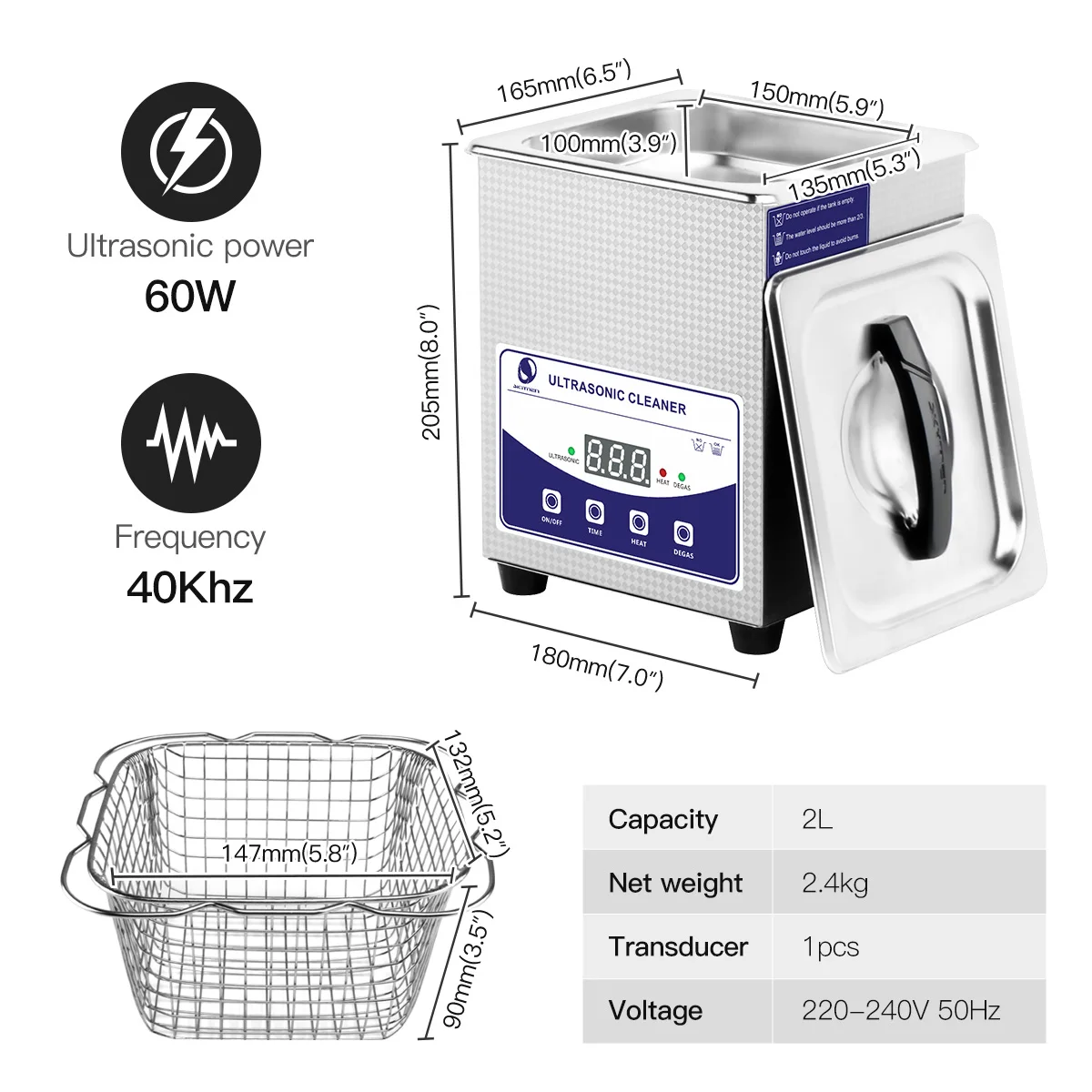 guangdong skymen JP-010T 2L digital ultrasonic cleaning machine degassing equipment