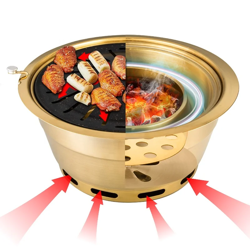 High Quality Korean Barbecue Grill The Round Charcoal Grill Is Strong And Durable In Discharging Smoke Upward 295
