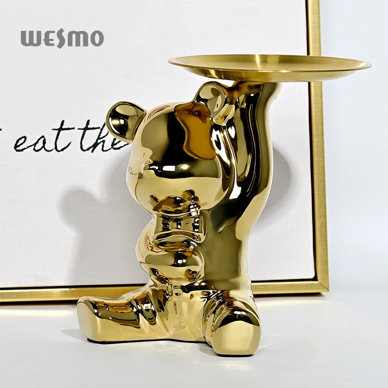 New Home Opening Gift Entrance Home Decoration Housewarming Creative Sitting Space Bear Key Storage Hand Plate Ornament