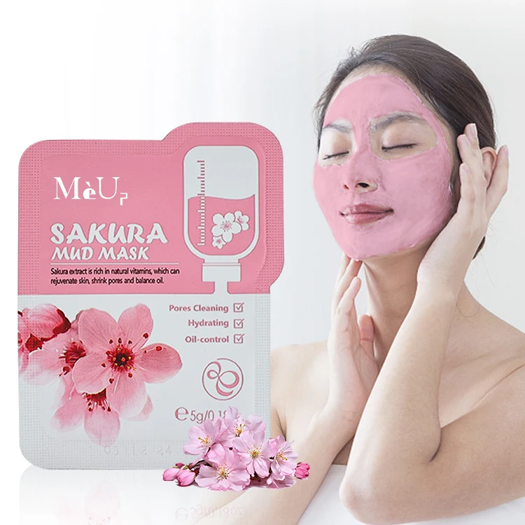 Hot Selling In Stock Cherry Mud Facial Mask Hydrating Deep Pore Cleaning Firming Skin Whitening Sakura Nights Face Mud Mask