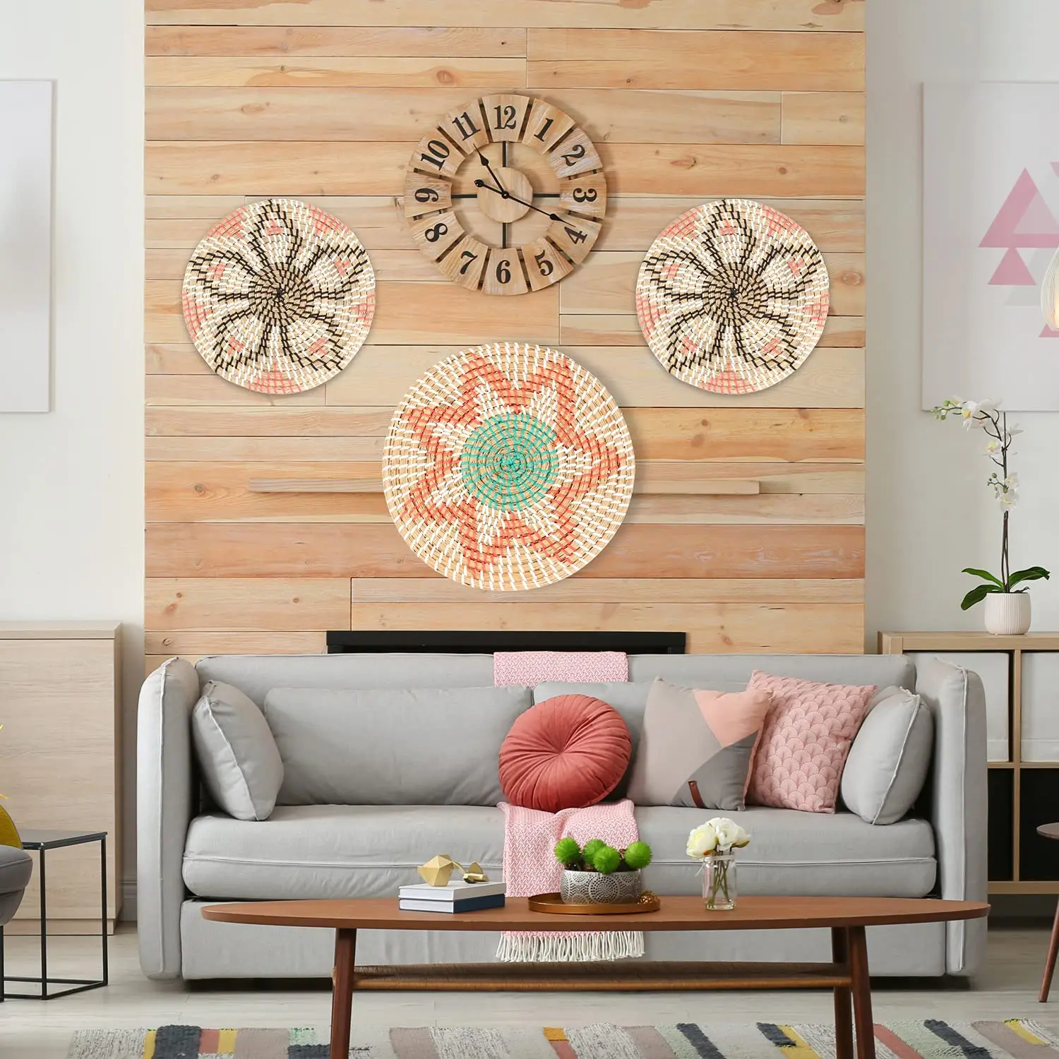 New style Round Seagrass Decor Wall Home Decor Seagrass Wall Hanging Baskets manufactured in Vietnam