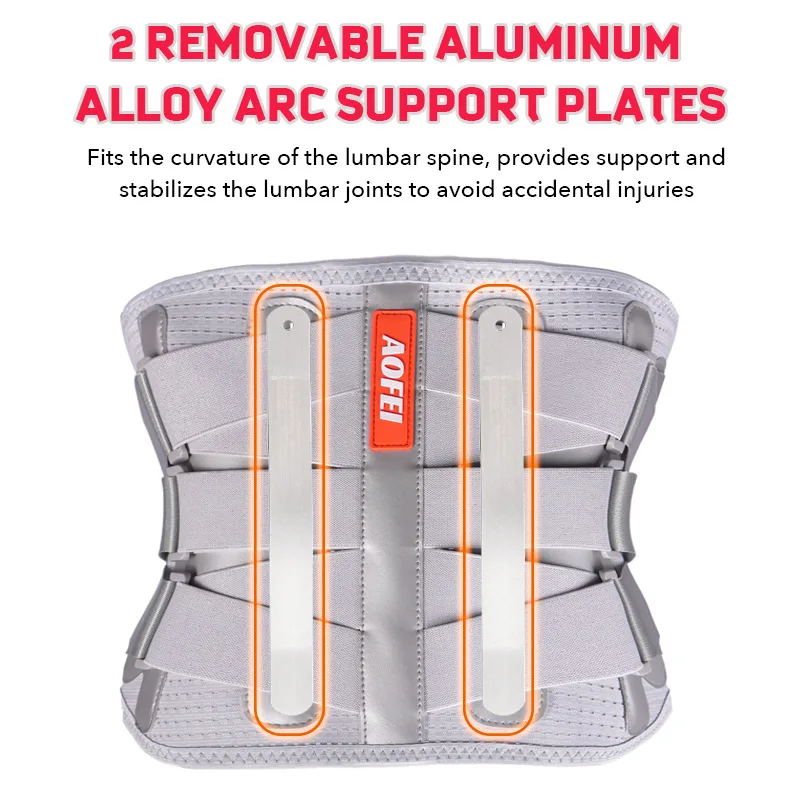 Plus large size neoprene grey back protection brace double pull elastic band strong waist brace lumbar support belt