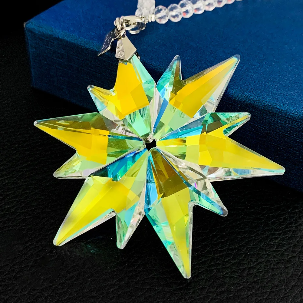 Wholesale Snowflake Crystal Pendant Hanging Charm Glass Prism for Room Lights