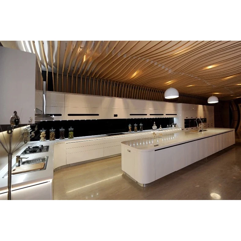 2021 New Design Modern White High Gloss Lacquer Modular Kitchen Cabinet  for home furniture worker jobs