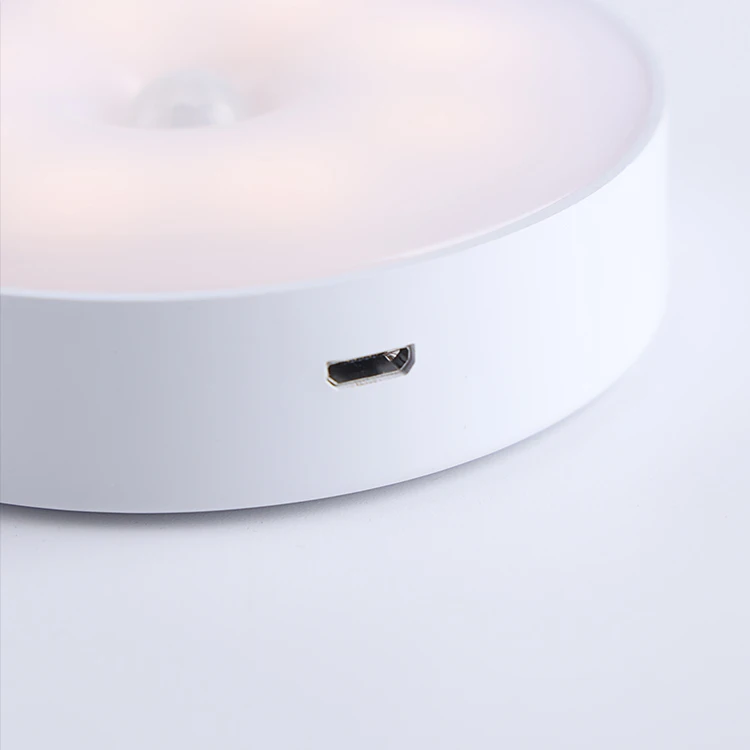 LED cabinet lighting PIR motion sensing circular nightlight household wireless automatic switch LED body induction lamp