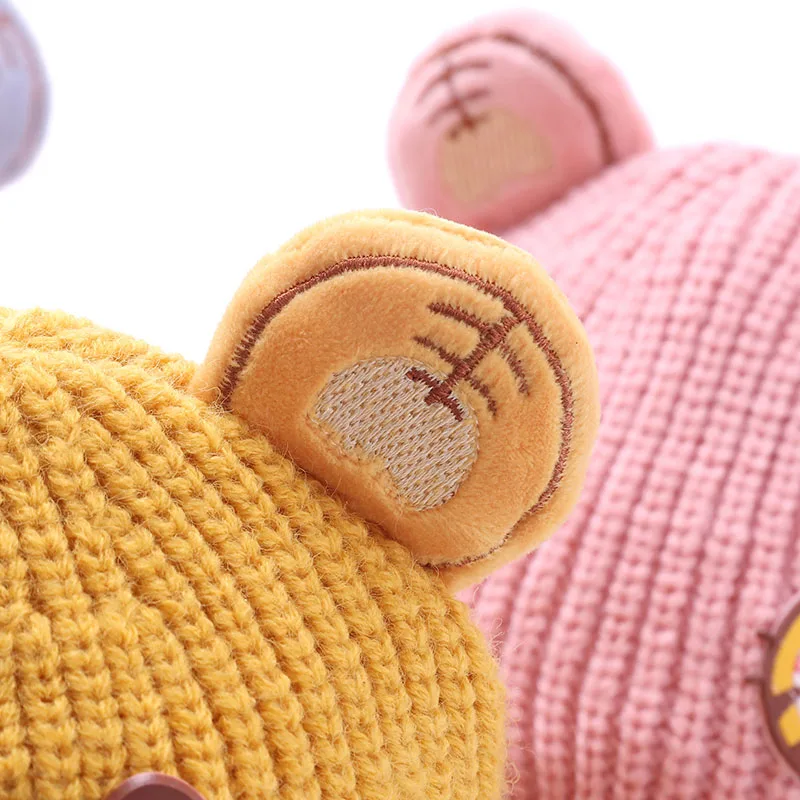 Осенне-зимняя теплая и удобная вязаная крючком Детская шапка с мультяшным тигром