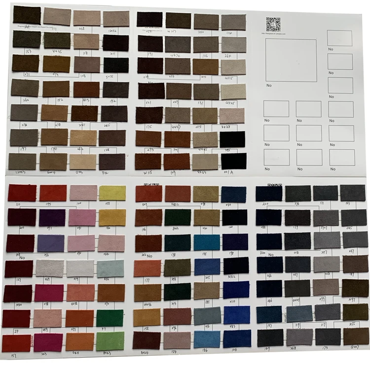 Various colorful cow split suede leather for leisure shoes boots