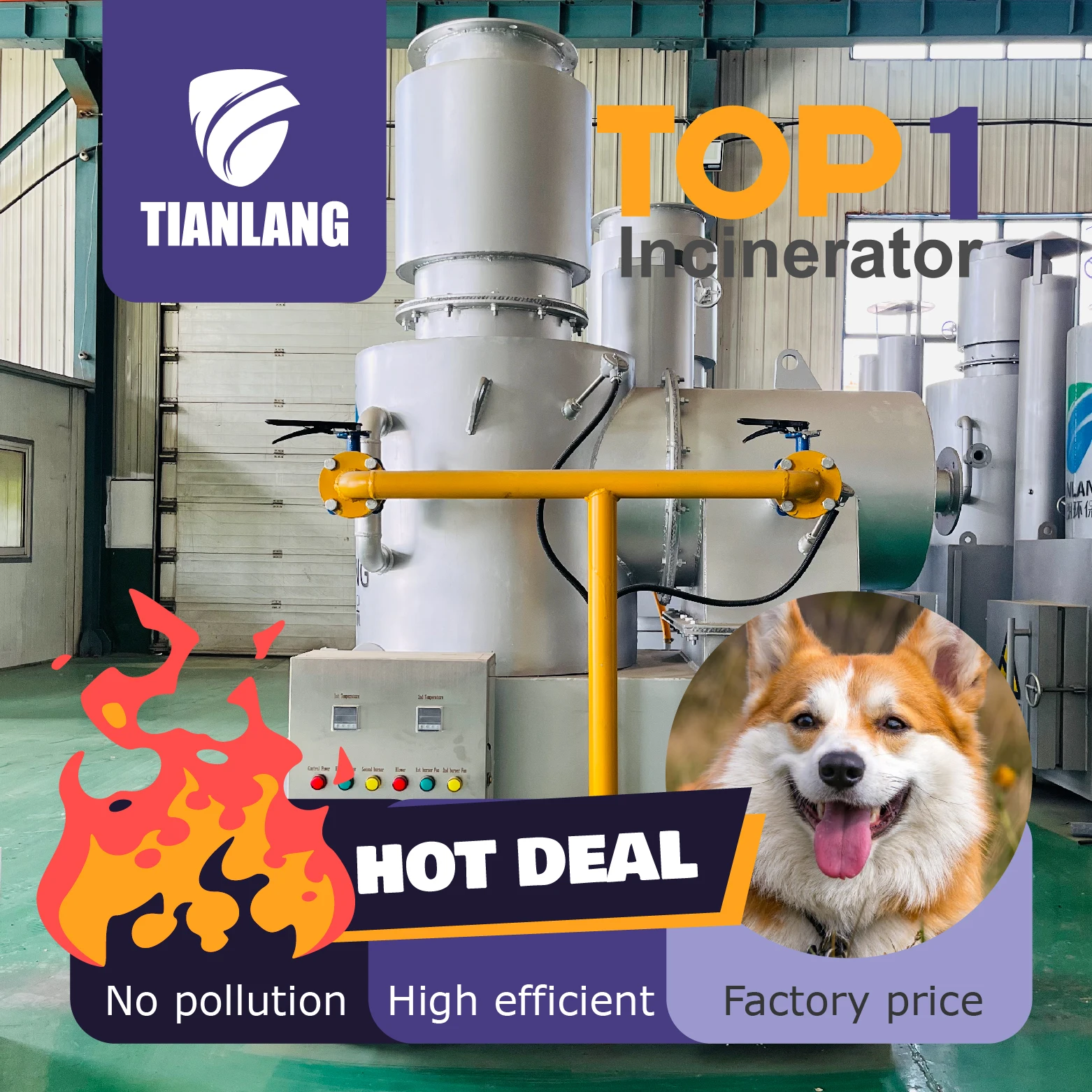 mobile portable mini waste incineration plant pet waste oil general disposal  energy domestic hazardous waste  incinerator