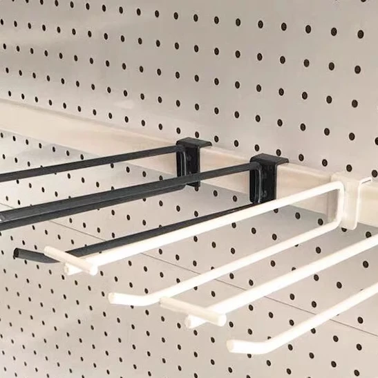 Supermarket Retail Hooks Chrome Metal Hot Sale Water Fall Slatwall Display Rack Metal Hanging Display Hooks