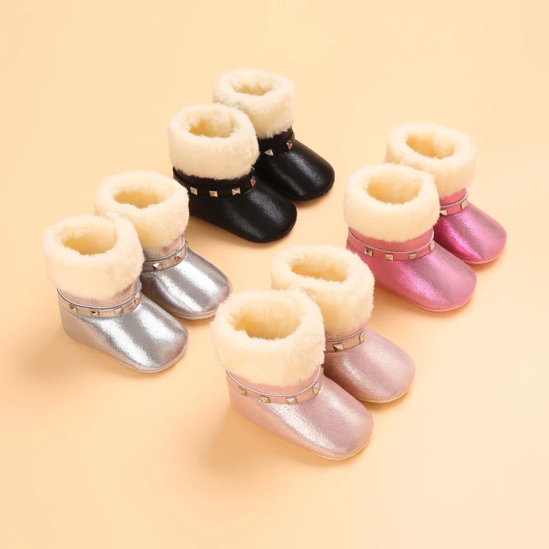 ODM/Oem baby warm toddler shoes Fashion rivet cotton boots girl shoes baby shoes