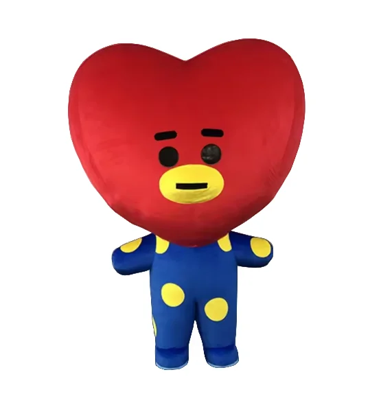 inflatable walking little boy suits inflatable heart-shaped head mascot cartoon parade decoration