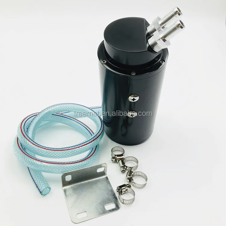 УНИВЕРСАЛЬНЫЙ КРУГЛЫЙ Алюминиевый цилиндрический маслоуловитель емкостью 750 мл со сливной пробкой черного цвета