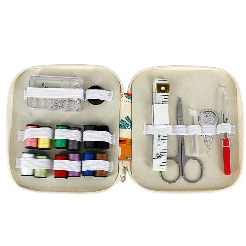 Portable DIY Mini Travel Sewing Accessories Tools and Supplies Thread Set Basket for Lockstitch Kit Box Rack for Home
