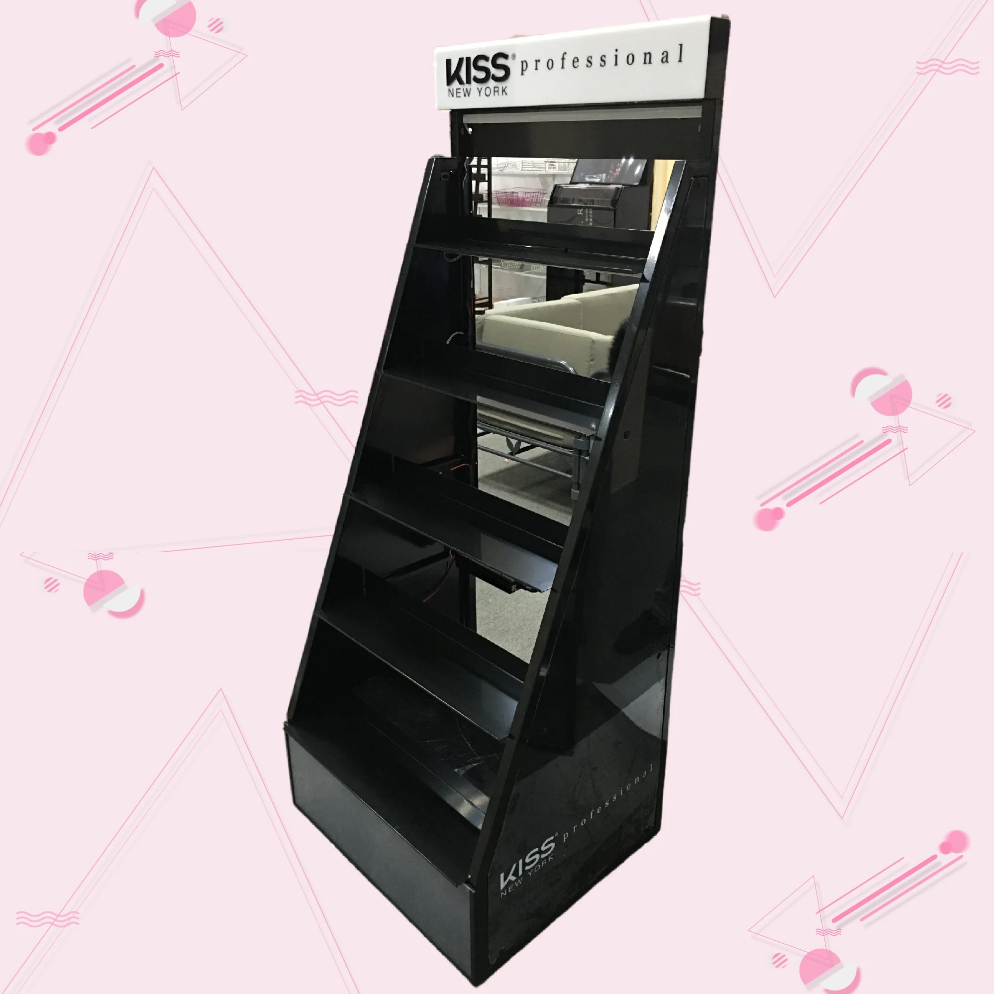 Custom Cosmetic Display Furniture Fixture Cosmetics Shop Decoration Retail Cosmetic Display Shelves Makeup Display RacksShelf