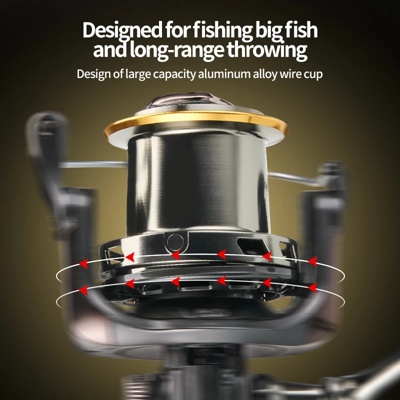 KA10000 All-Metal Casting Surf Reel CNC Metal Rocker Arm 6+1BB Maximum Braking Force 15kg for River Fishing with lure Bait