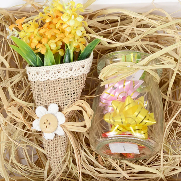 DIY Crafts Natural Raffia Paper Ribbon Raffia Grass wholesale natural raffia fabric rope