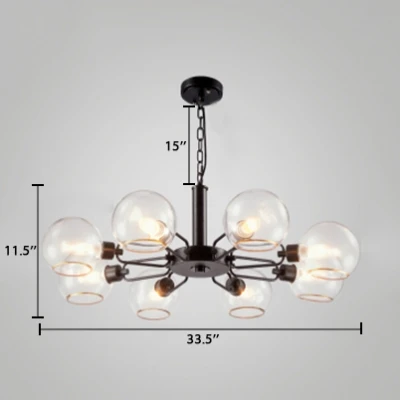 
EEA 8-Light Living Room Modern Brass Blown Glass Chandelier Lights For Homes 