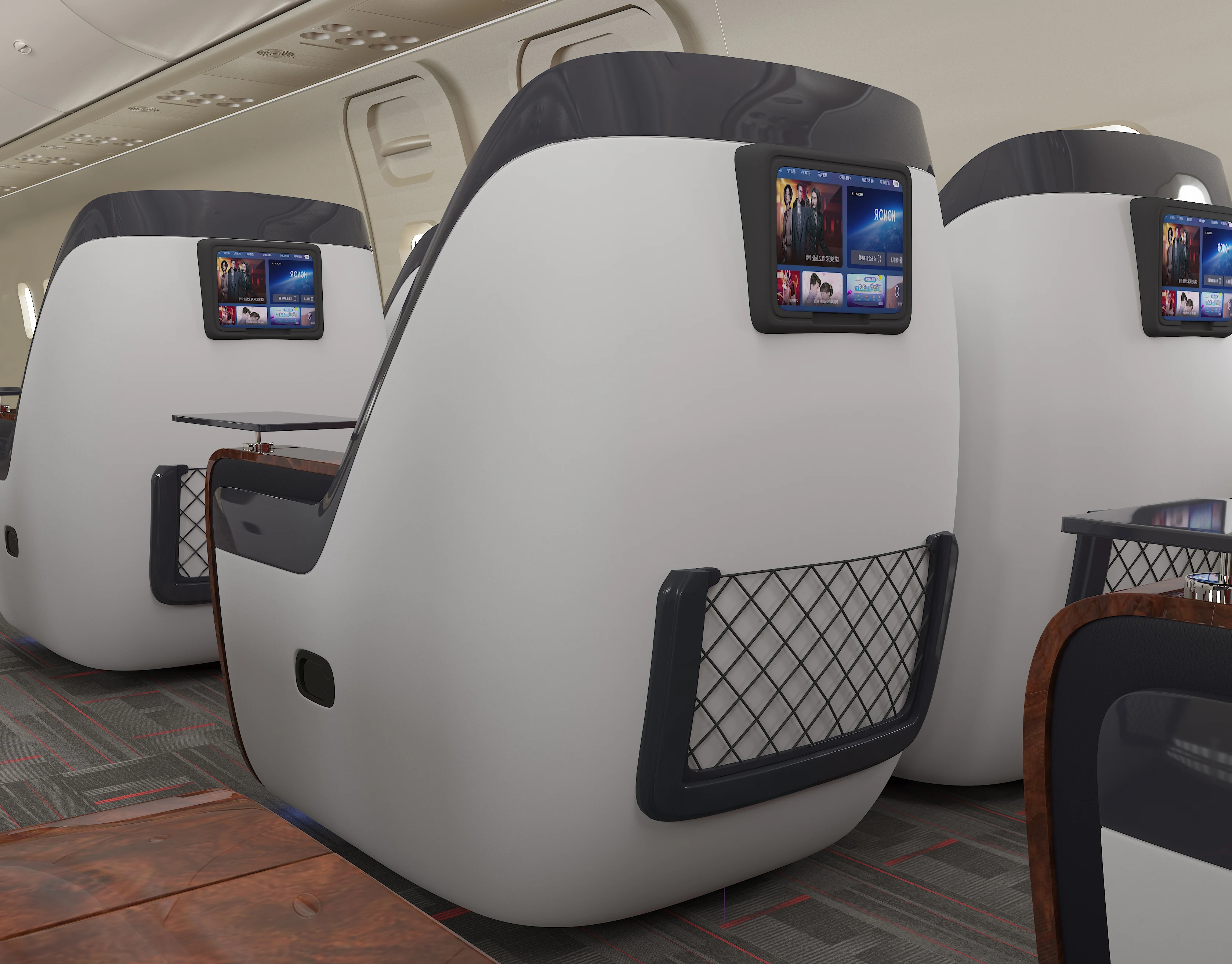 Vehicle bus custom seating commercial furniture luxury bus chairs screen in back MVP SUV car seats