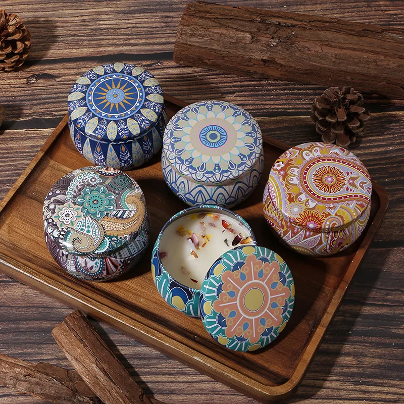 Home Fragrance Can 100g Soy Wax Scented Candles Parties Thanksgiving Aromatherapy Massage Tinplate Aluminum Candle Sticks