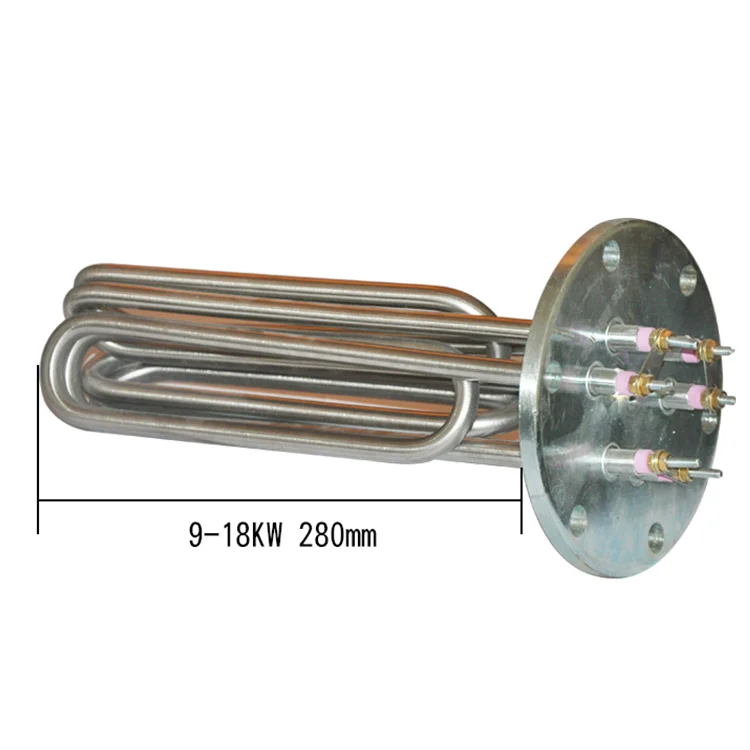 140mm flange electric heating pipe 380V water tank boiler steam engine heating rod industrial high power heating pipe