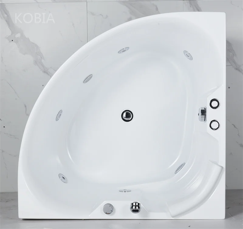 Luxury Hotel Modern Stand Alone Corner Jetted Bath Tub Massage Spa Corner Whirlpool Hot Tub