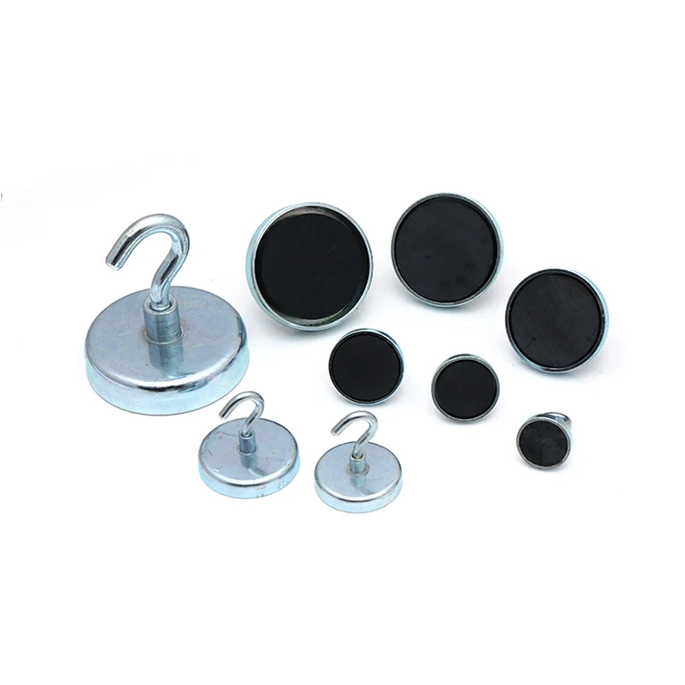 Ferrite Round Base Pot Magnet Fastener Ferrite Magnetic Hook Wholesale Custom Ceramic Permanent Pot / Cup Shape