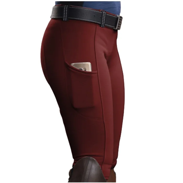 Casual Pencil Pants Pocket Breeches Women Plus Size Pants Equestrian Pants able High Waist Jodhpurs Trousers