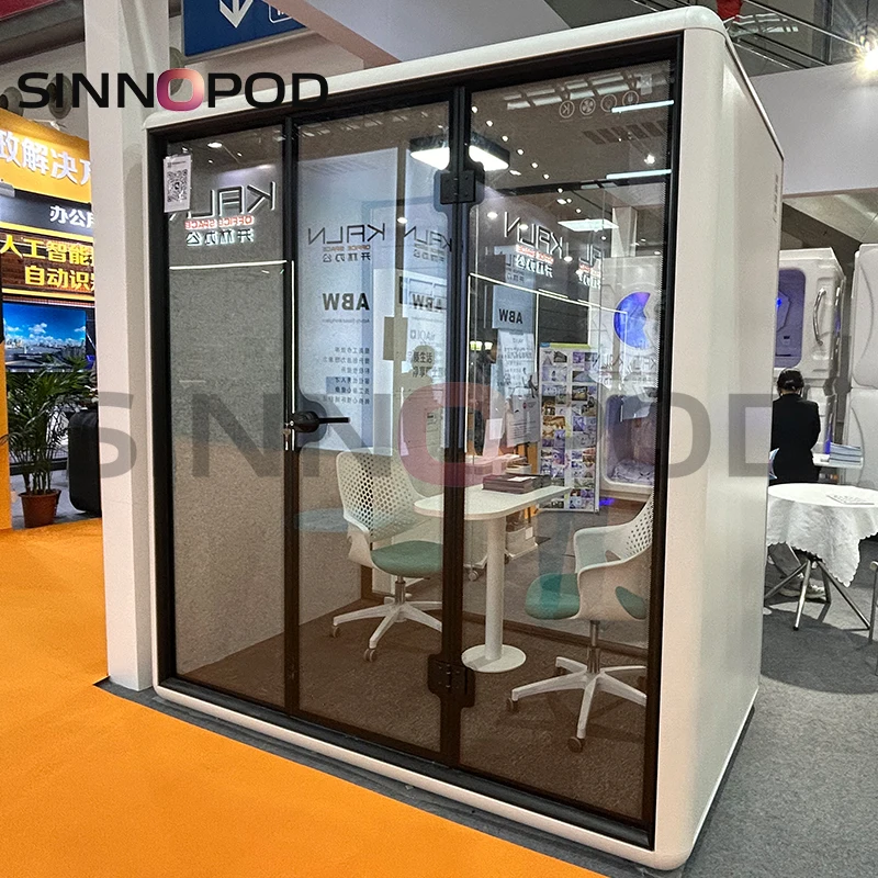 Customized 4/6 people Conference Room Acoustic Meeting Booth Office Soundproof Studio Pod Phone Booth