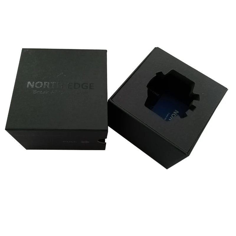 Custom Luxury Black Fashion Glossy UV Rigid Cardboard Sliding Drawer Gift Box Watch