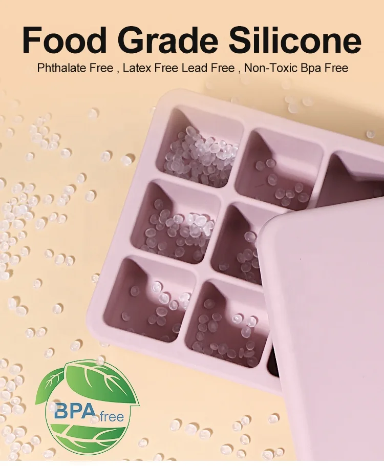 Wholesale New Oem Easy To Clean 9 Cavities Ice Cube Try Food Grade Silicone Handmade Ice Mold Making Ice Tool With Lid