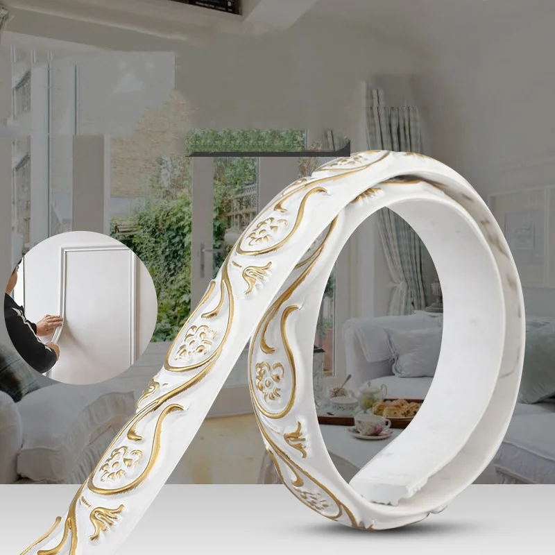 Modern 3D Decorative Wood Ceiling Molding Trim Self-Adhesive Flexible for Hotel Home & Door Mirror Painted Surface Treatment