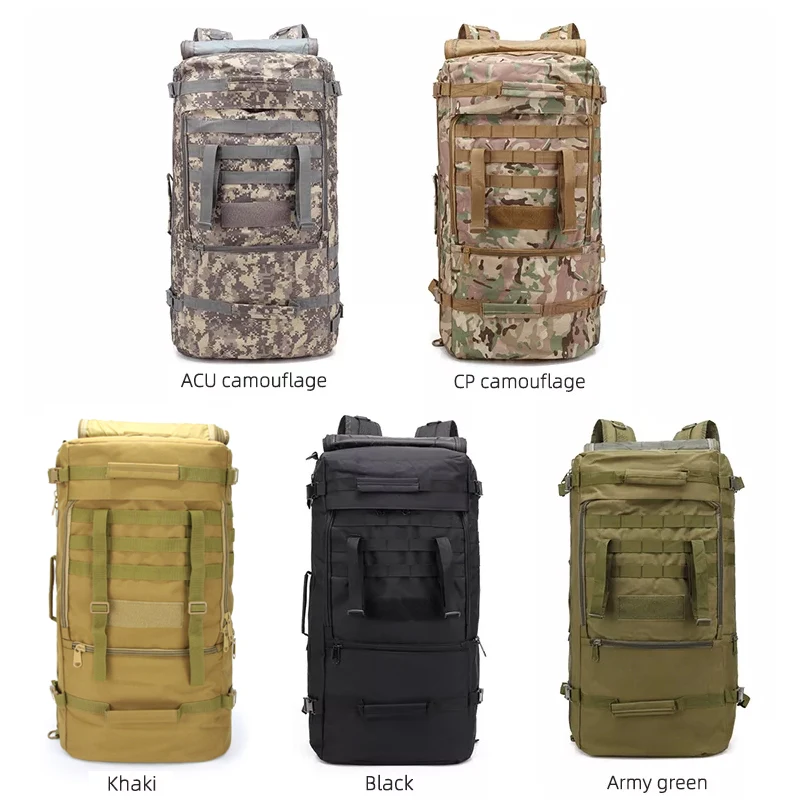 Molle tactical backpack bag wholesale 50l Waterproof trekking assault pack Polyester Camouflage Unisex Oxford Zipper