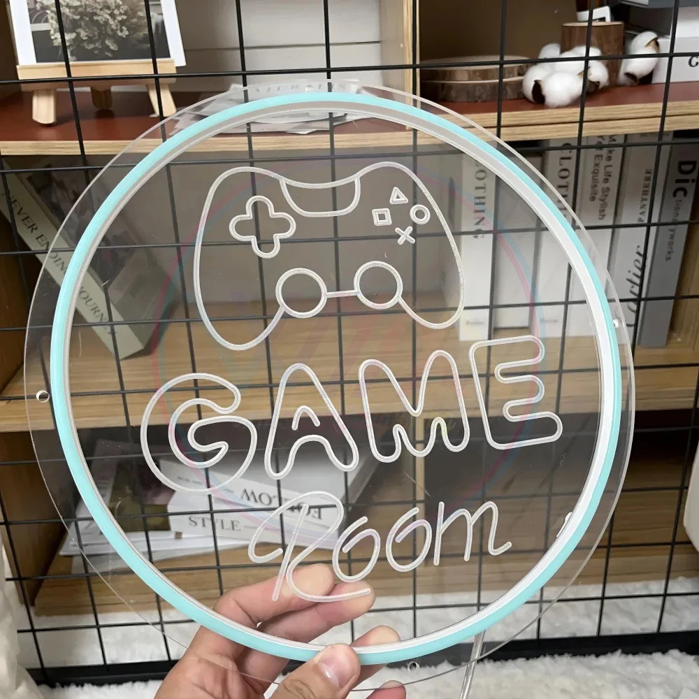 Gamepad Neon Sign for Gamer Room Wall Home Decoration Custom Acrylic Board Blue LED Night Light Playstation Lamp Cool Gifts
