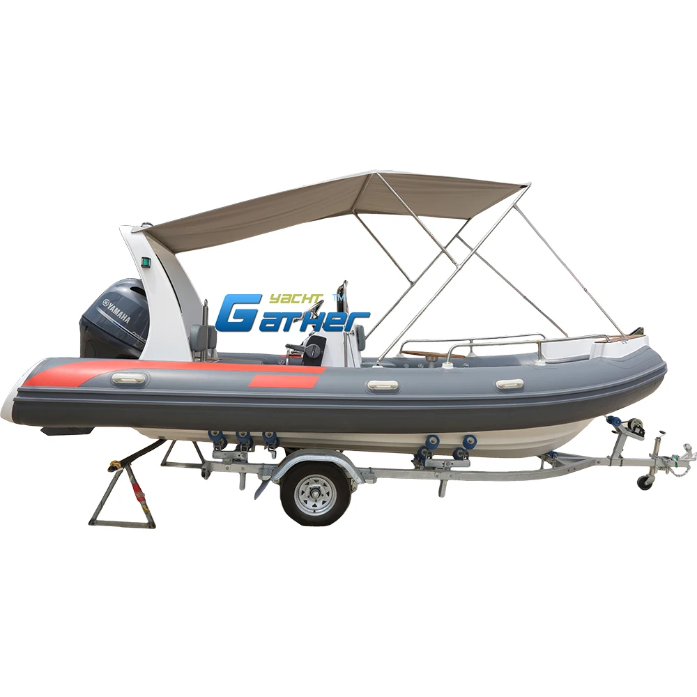 Gather RIB550 5.5M 18Ft 5.5m Outboard Motor Hypalon Material Rigid Inflatable Boat China Rib Boat For Sale RIB550B