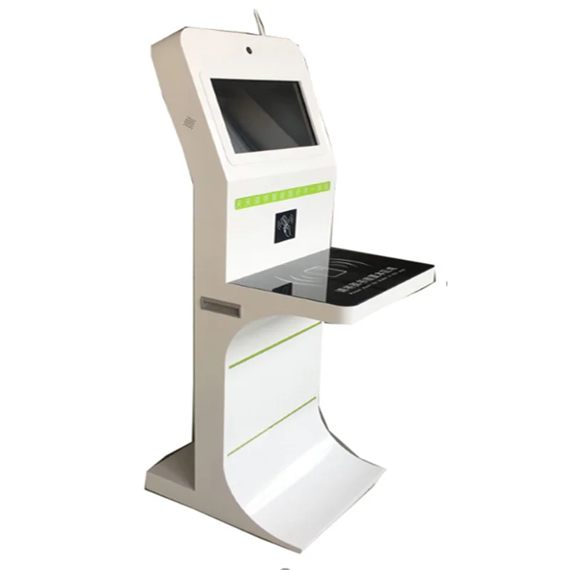 China Factory OEM Unmanned 21.5 Inch Touch Screen Library Book Return Self Service Kiosk with Barcode Scanner