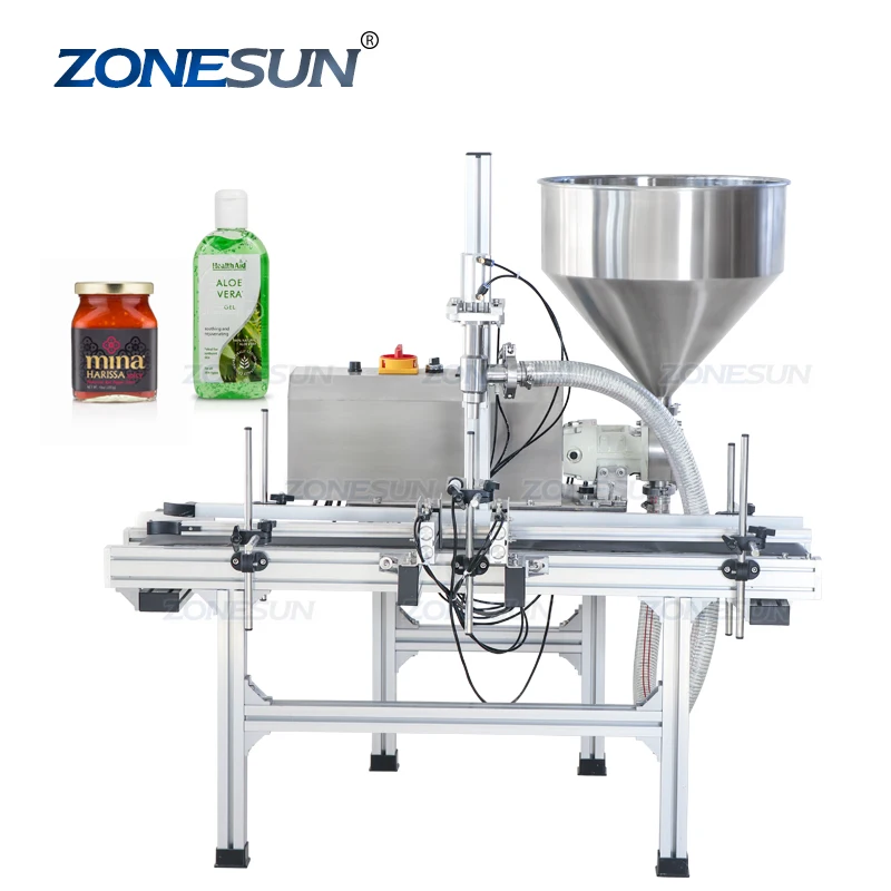 ZONESUN ZS-DTGT900P Automatic Desktop Single Diving Head Rotor Pump Food Jam cosmetic Cream Paste Filling Machine
