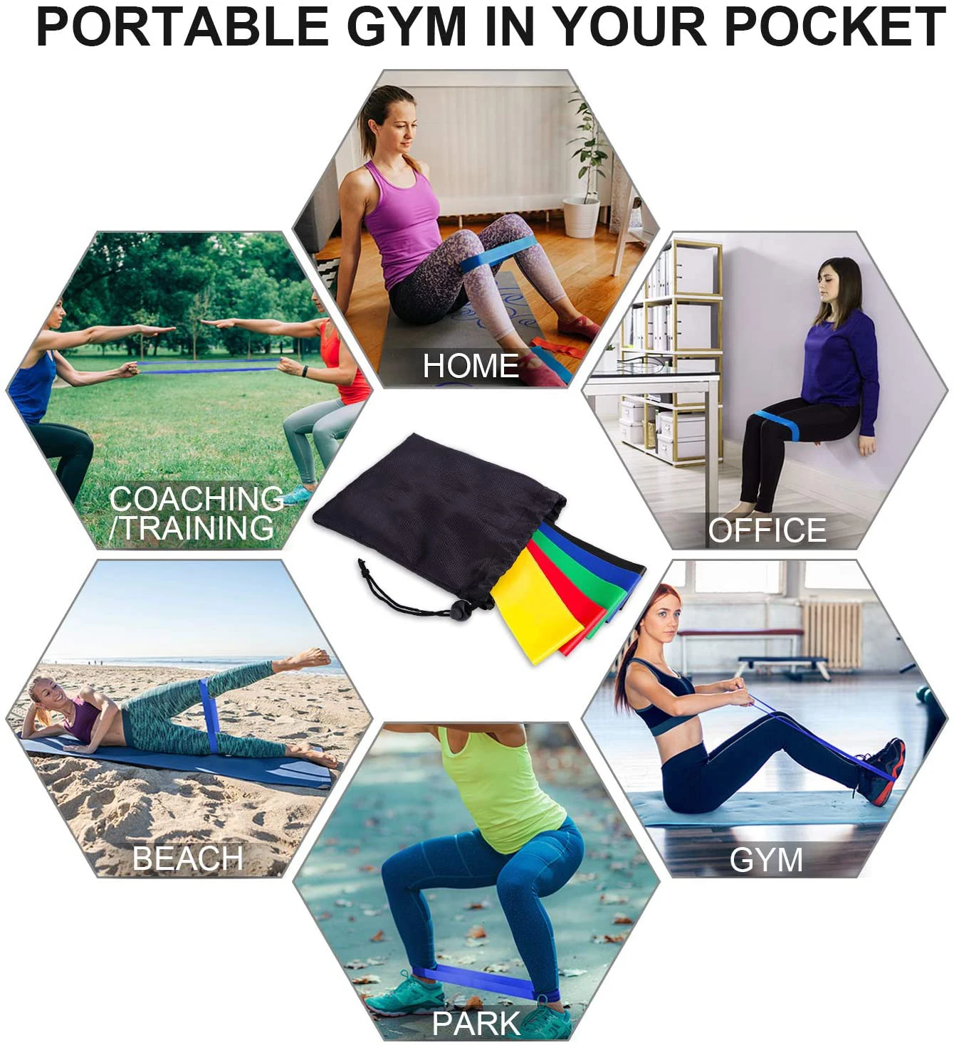 Stretching Exercise Wholesale Custom Logo Yoga Fitness Elastic Mini Latex Loop resistance bands