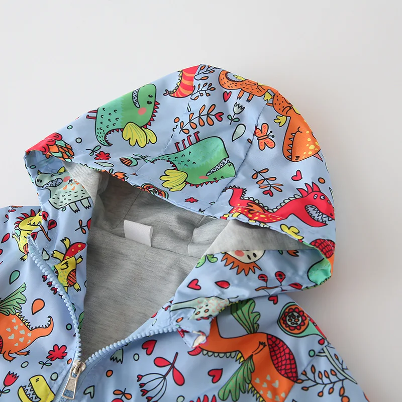 2021 Hot Selling Children Kids Boys Baby Clothing Dinosaur Printing Jackets Coats with Hooded