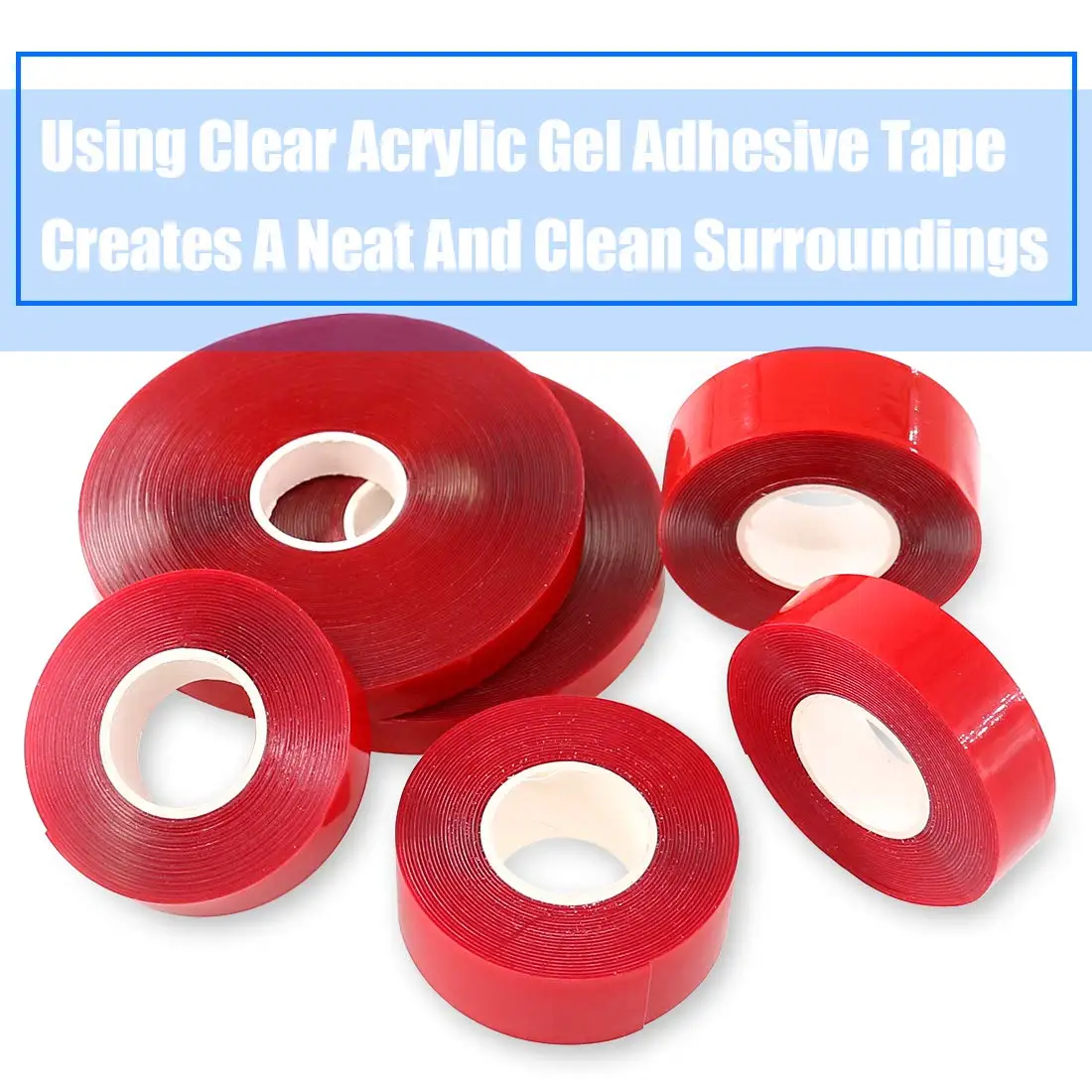 No Trace No Residual Transparent Red Film Strong Glue Waterproof Temperature Resistant Acrylic Double-sided Tape