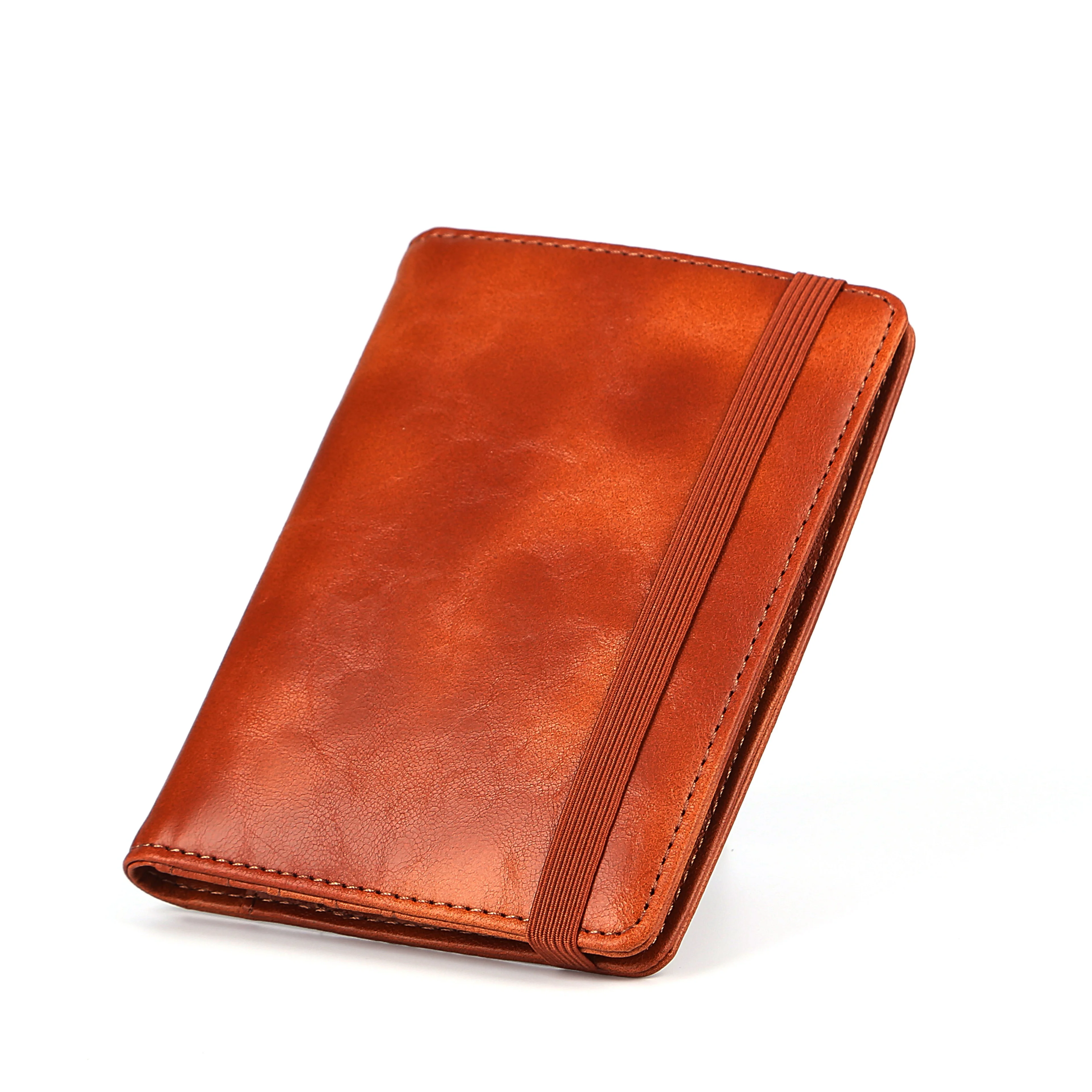 Cheap Price Custom RFID PU Leather Passport Holder with Card Slots, SIM Card Holders, Travel Accessories for Women Men