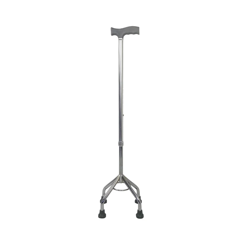 Four-legged base anti-slip crutches one-click adjustment easy-to-use anti-slip massage crutches