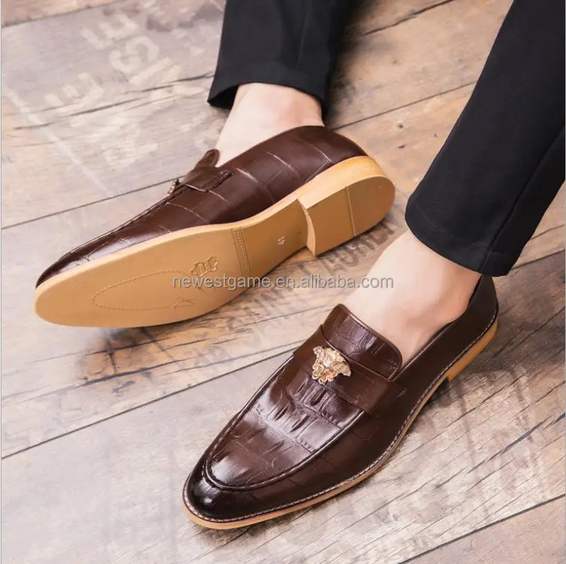 Fashion classical Style head embroidery Tassel Loafers For Men Most Popular Mens dress Loafer leather Shoes big size 45 46 47