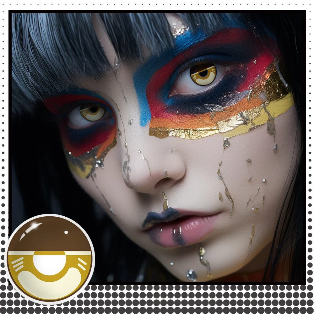 Lalens Crazy Halloween Anime Cosplay Contact Lens With Power 14.5MM Half Yearly Soft Eye Colored Contact Lenses Wholesale