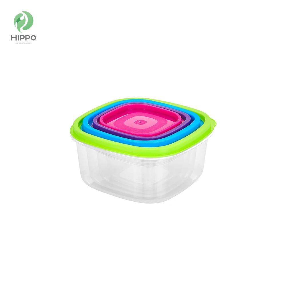 Custom 7pcs rainbow food storage plastic rainbow box hard plastic storage box