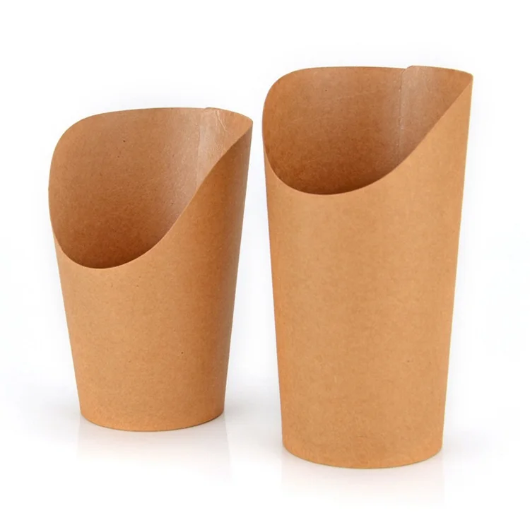 Disposable Kraft Paper Bags Food Containers  Potato Chips Holder Take away French fries Cups Fried Chicken Boxes Eggs Cake Cups